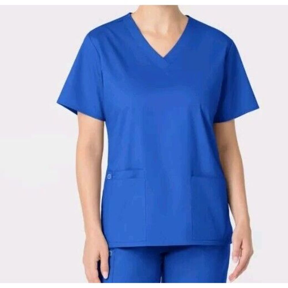 Wink WonderWORK Women Sm Everyday Stretch Comfort V-Neck Scrub Top 101 Royal 545
